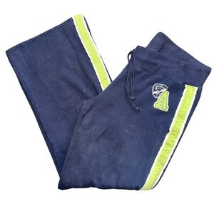 Aeropostale Vintage Y2K Women's L Blue Lime Green Striped Fit Flare Sweatpants
